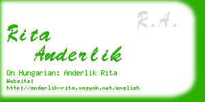 rita anderlik business card